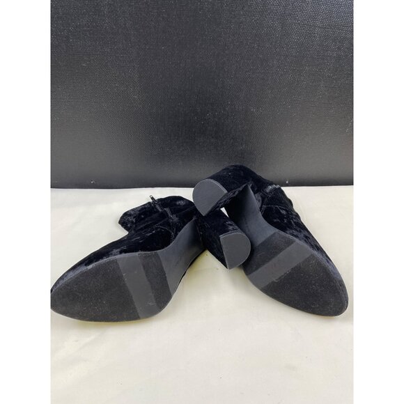 Lane Bryant Women's Black Velvet Ankle Shoes/Boots heels 4" Size 11W SKU 4790 - Picture 9 of 11